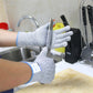 A men trying to cut on hand with knife with wearing cartozy cut resistance gloves